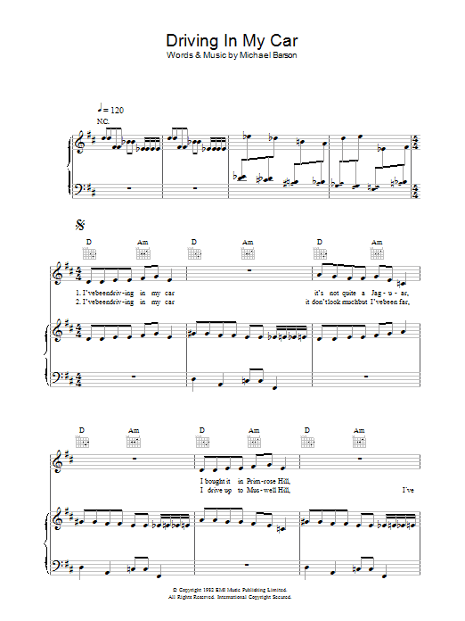 Learn to play Madness Driving In My Car sheet music for Piano, Vocal & Guitar (Right-Hand Melody) in minutes. Madness Driving In My Car sheet music preview music notes and score for Piano, Vocal & Guitar (Right-Hand Melody) including 7 page(s)