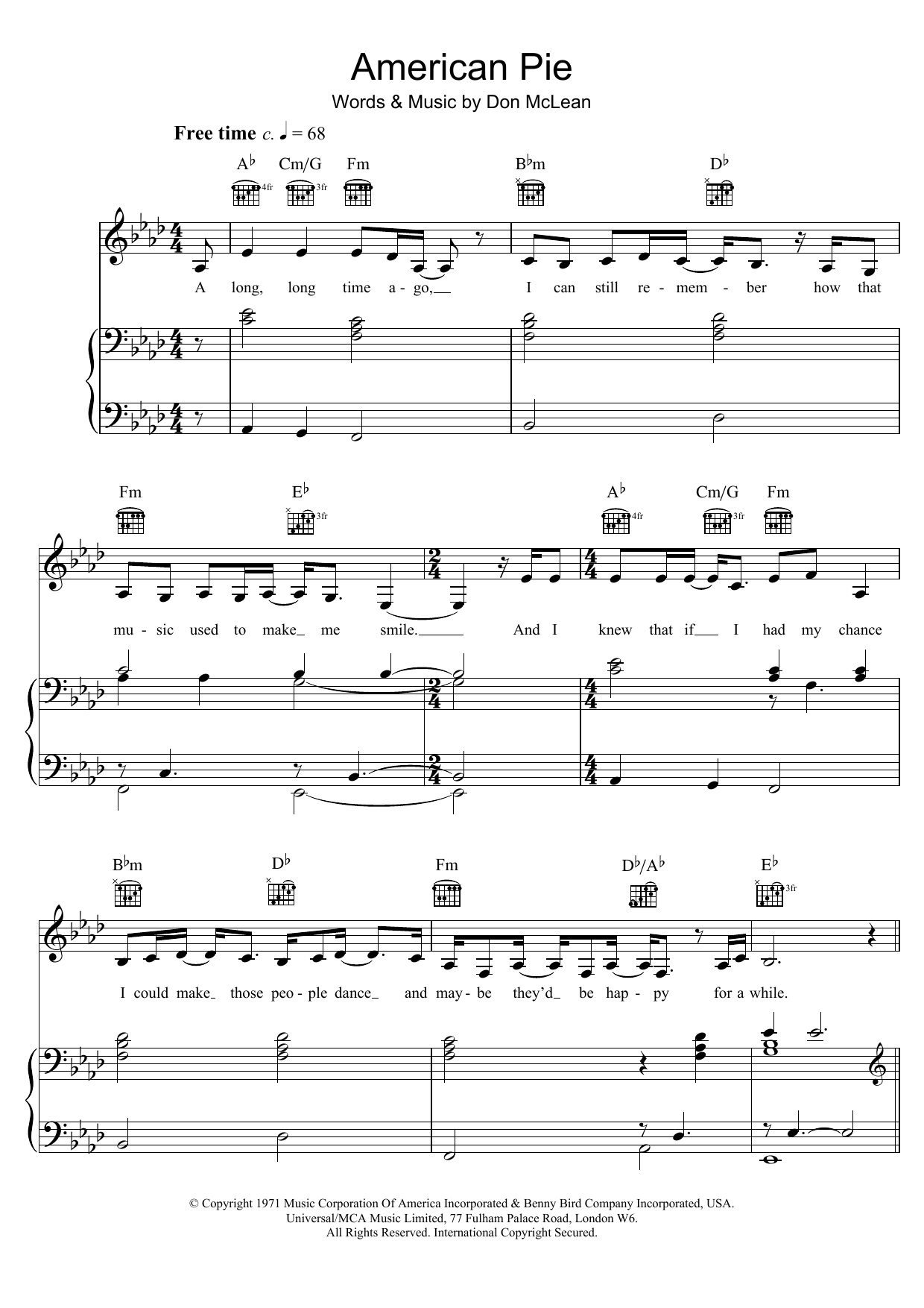 Learn to play Madonna American Pie sheet music for Beginner Piano in minutes. Madonna American Pie sheet music preview music notes and score for Beginner Piano including 4 page(s)