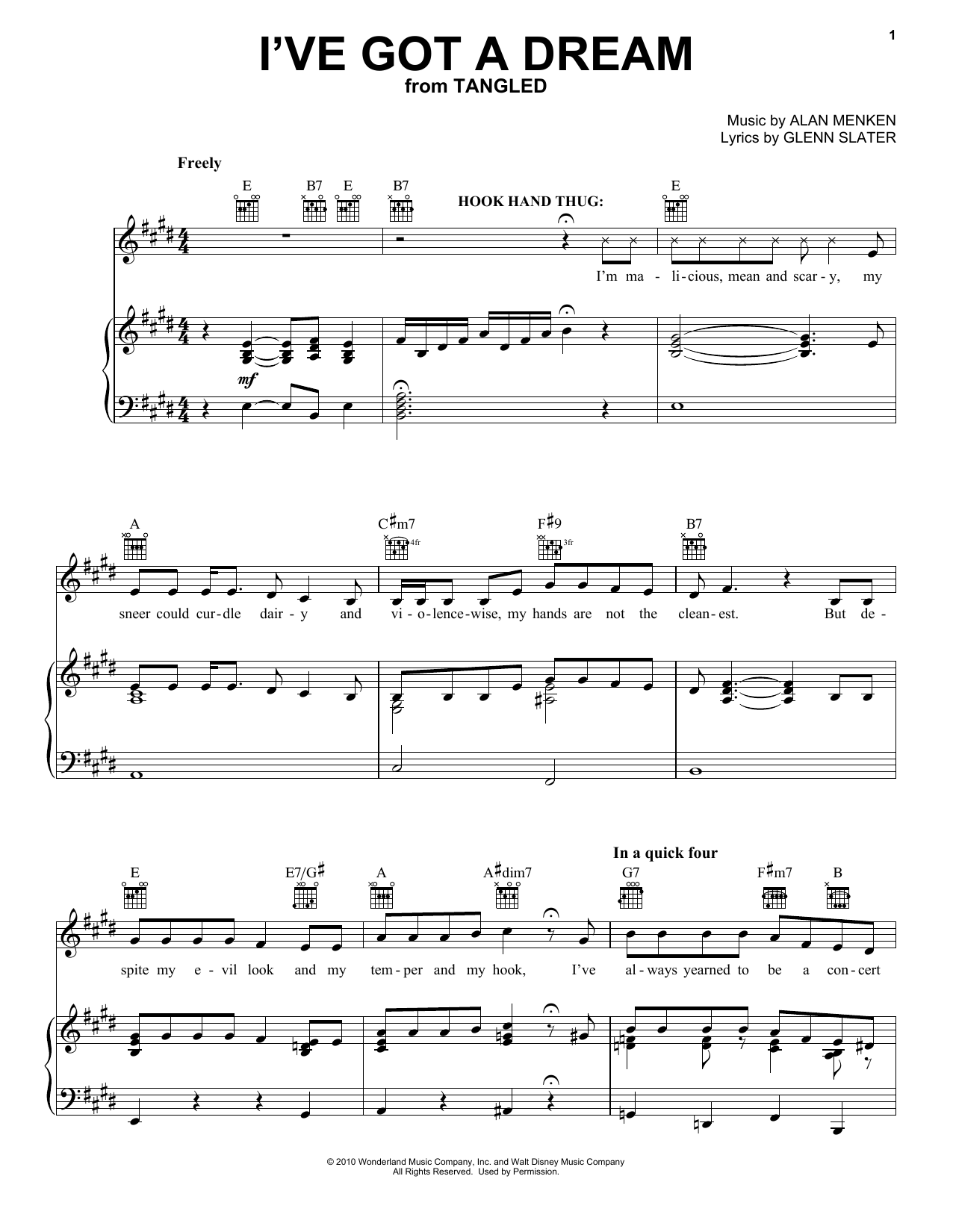 Mandy Moore I've Got A Dream sheet music preview music notes and score for Piano, Vocal & Guitar (Right-Hand Melody) including 10 page(s)