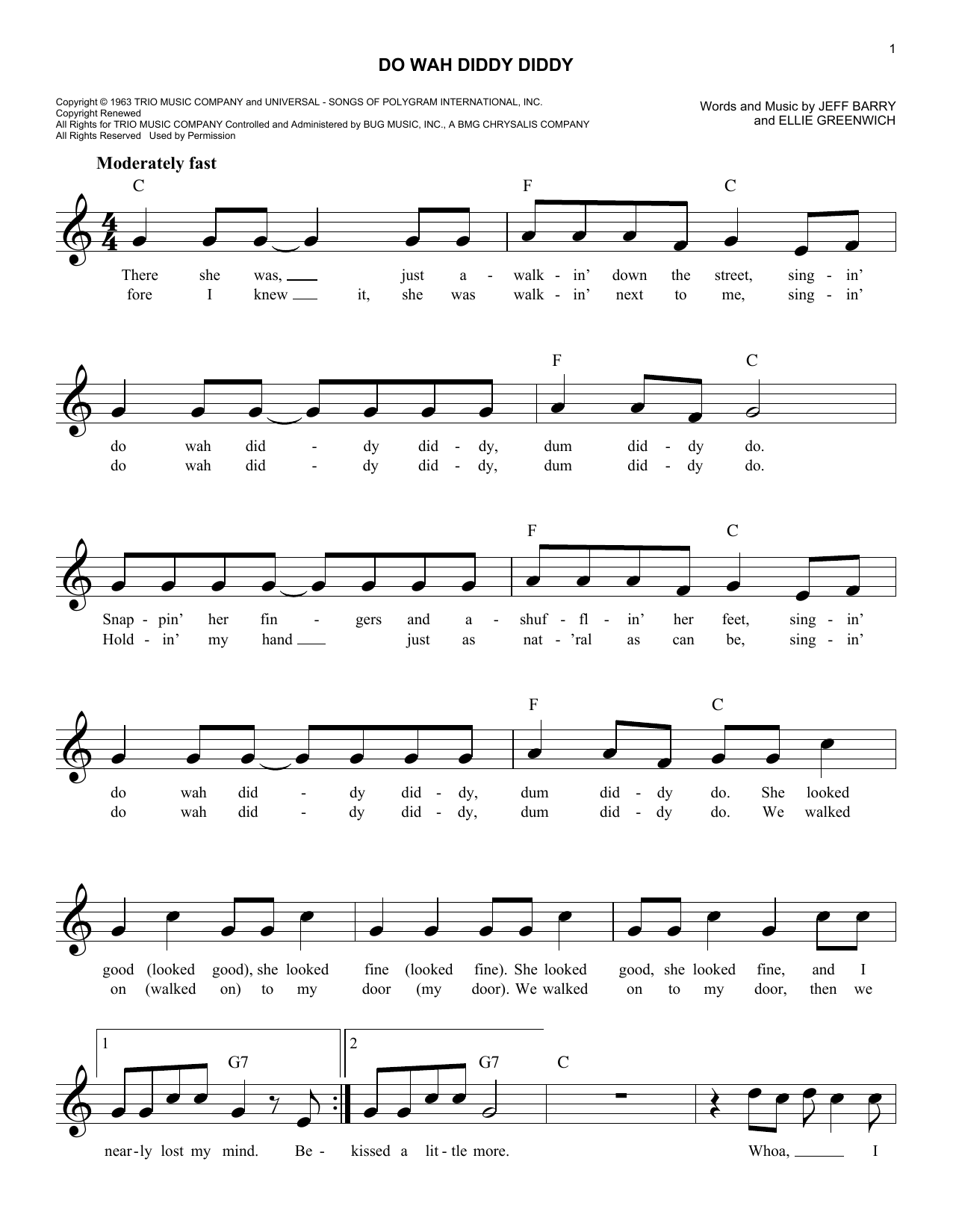 Learn to play Manfred Mann Do Wah Diddy Diddy sheet music for Guitar Tab in minutes. Manfred Mann Do Wah Diddy Diddy sheet music preview music notes and score for Guitar Tab including 6 page(s)