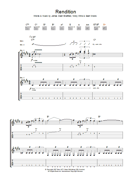 Learn to play Manic Street Preachers Rendition sheet music for Guitar Tab in minutes. Manic Street Preachers Rendition sheet music preview music notes and score for Guitar Tab including 7 page(s)