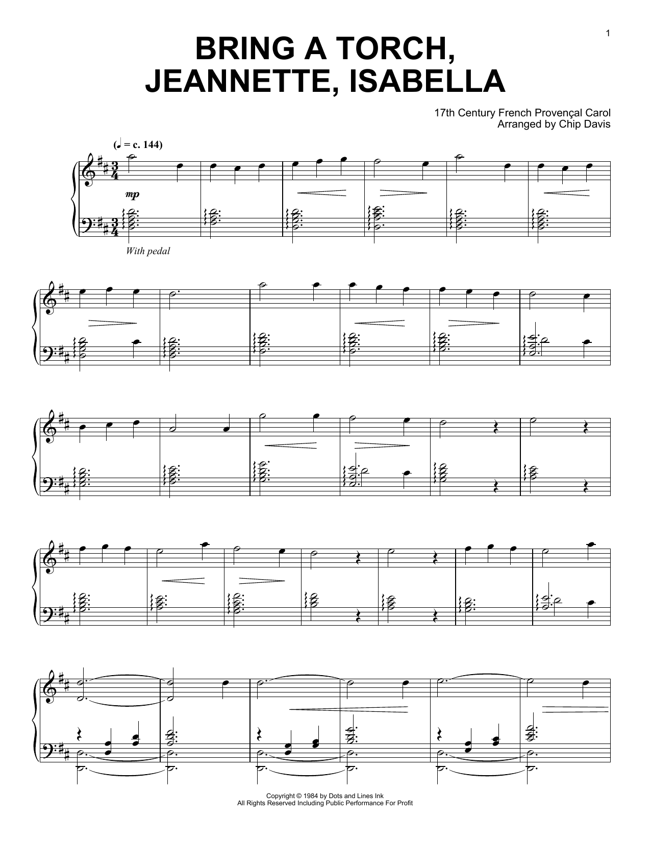 Mannheim Steamroller Bring A Torch, Jeanette Isabella sheet music, chords, lyrics - Printable PDF for Piano Solo