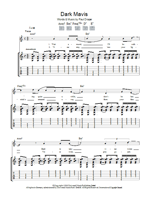 Learn to play Mansun Dark Mavis sheet music for Guitar Tab in minutes. Mansun Dark Mavis sheet music preview music notes and score for Guitar Tab including 8 page(s)