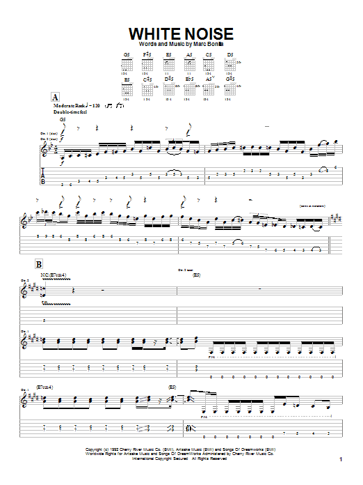 Learn to play Marc Bonilla White Noise sheet music for Guitar Tab in minutes. Marc Bonilla White Noise sheet music notes and chords