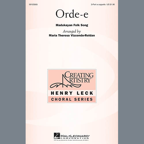 Traditional Folksong Orde-E (arr. Maria Theresa Vizconde-Roldan) profile picture