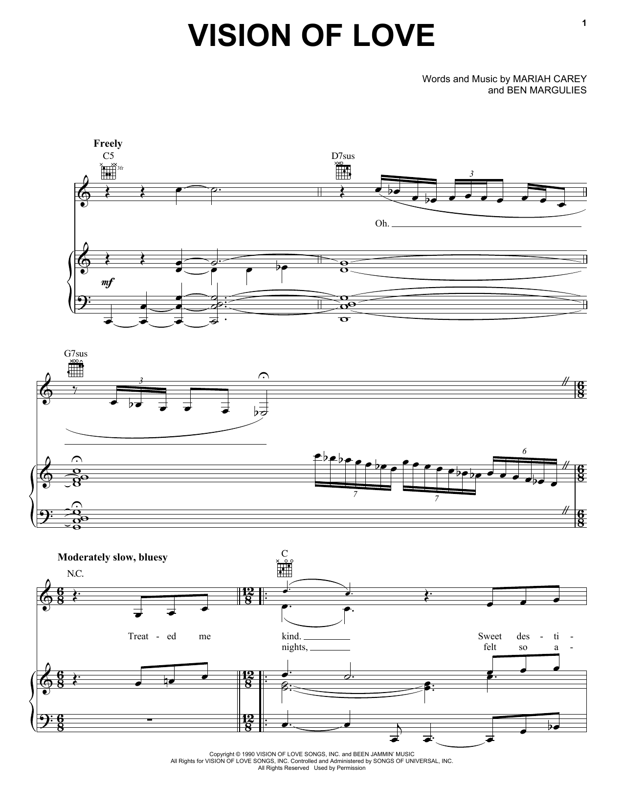 Learn to play Mariah Carey Vision Of Love sheet music for E-Z Play Today in minutes. Mariah Carey Vision Of Love sheet music preview music notes and score for E-Z Play Today including 7 page(s)