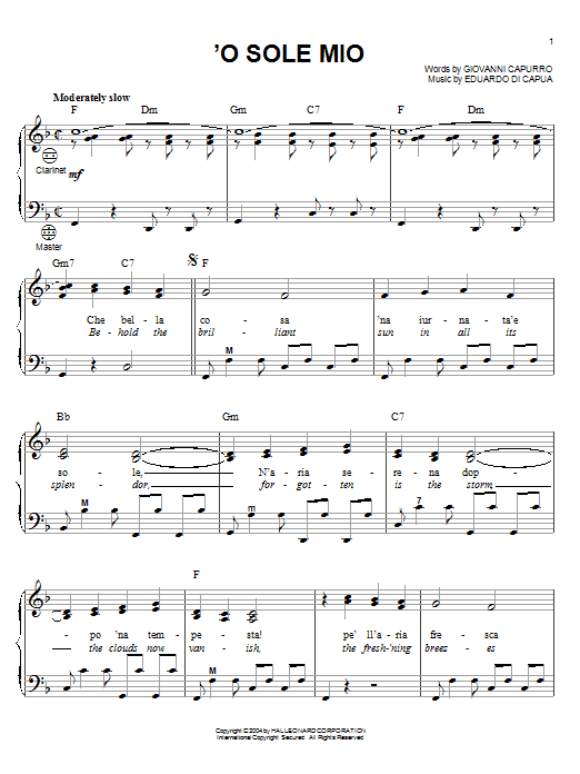 Learn to play Mario Lanza 'O Sole Mio sheet music for Accordion in minutes. Mario Lanza 'O Sole Mio sheet music notes and chords