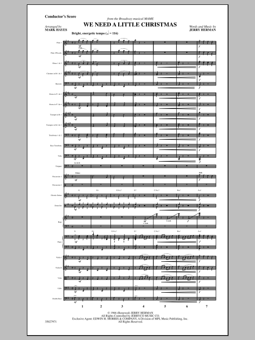 Learn to play Mark Hayes We Need a Little Christmas - Full Score sheet music for Choir Instrumental Pak in minutes. Mark Hayes We Need a Little Christmas - Full Score sheet music notes and chords