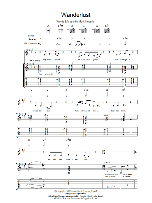 Learn to play Mark Knopfler The Wanderlust sheet music for Guitar Tab in minutes. Mark Knopfler The Wanderlust sheet music preview music notes and score for Guitar Tab including 5 page(s)