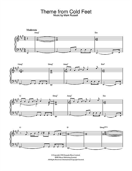 Learn to play Mark Russell Theme from Cold Feet sheet music for Piano in minutes. Mark Russell Theme from Cold Feet sheet music notes and chords