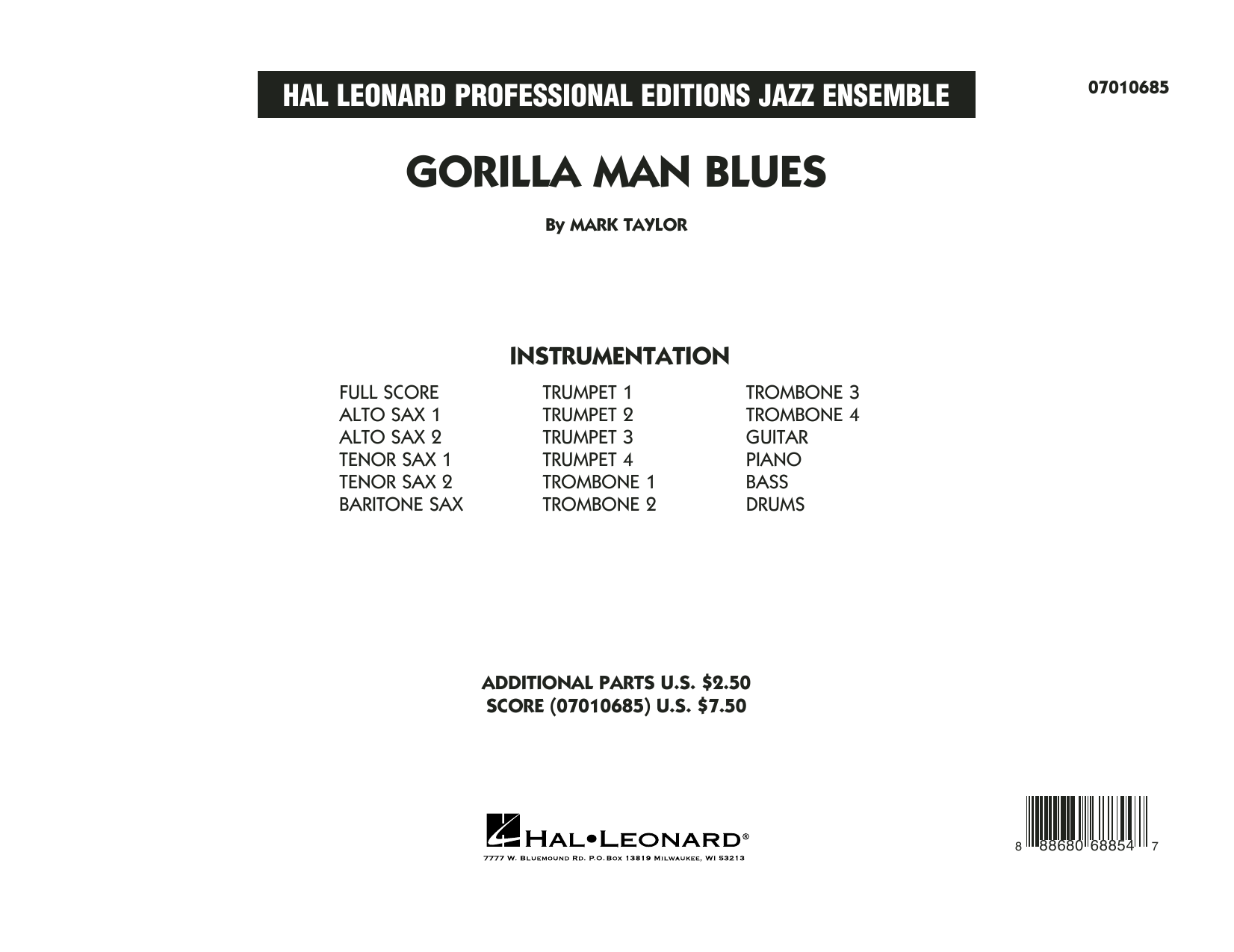 Learn to play Mark Taylor Gorilla Man Blues - Conductor Score (Full Score) sheet music for Jazz Ensemble in minutes. Mark Taylor Gorilla Man Blues - Conductor Score (Full Score) sheet music preview music notes and score for Jazz Ensemble including 19 page(s)
