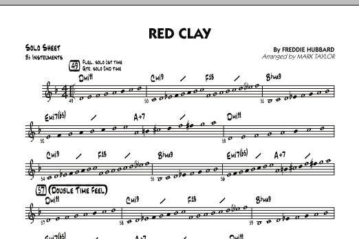 Learn to play Mark Taylor Red Clay - Bb Solo Sheet sheet music for Jazz Ensemble in minutes. Mark Taylor Red Clay - Bb Solo Sheet sheet music preview music notes and score for Jazz Ensemble including 1 page(s)