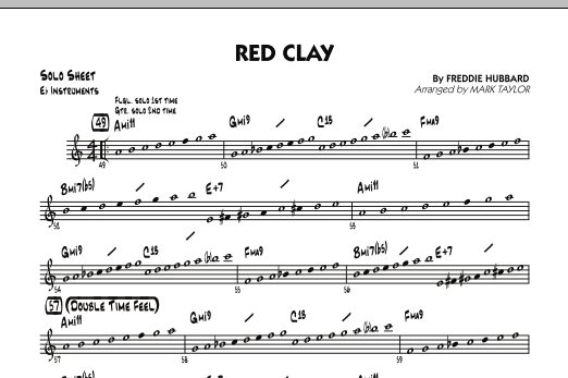 Learn to play Mark Taylor Red Clay - Eb Solo Sheet sheet music for Jazz Ensemble in minutes. Mark Taylor Red Clay - Eb Solo Sheet sheet music preview music notes and score for Jazz Ensemble including 2 page(s)