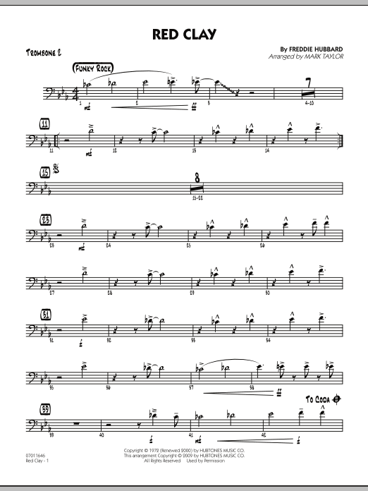 Learn to play Mark Taylor Red Clay - Trombone 2 sheet music for Jazz Ensemble in minutes. Mark Taylor Red Clay - Trombone 2 sheet music preview music notes and score for Jazz Ensemble including 3 page(s)