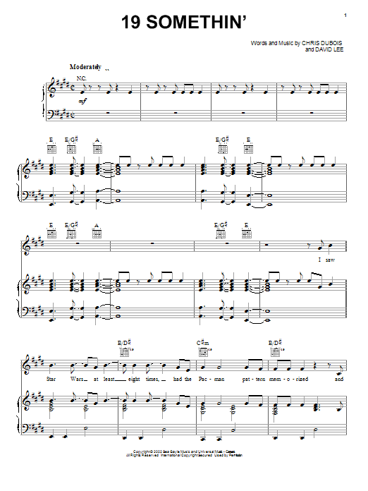 Learn to play Mark Wills 19 Somethin' sheet music for Piano, Vocal & Guitar (Right-Hand Melody) in minutes. Mark Wills 19 Somethin' sheet music notes and chords