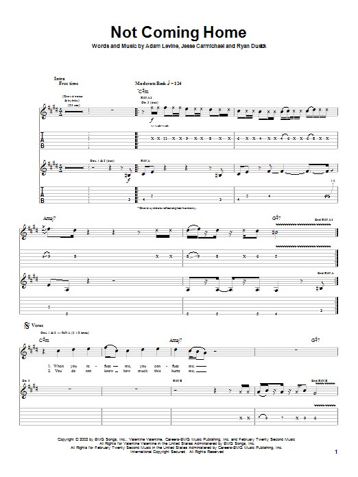 Learn to play Maroon 5 Not Coming Home sheet music for Piano, Vocal & Guitar in minutes. Maroon 5 Not Coming Home sheet music preview music notes and score for Piano, Vocal & Guitar including 6 page(s)
