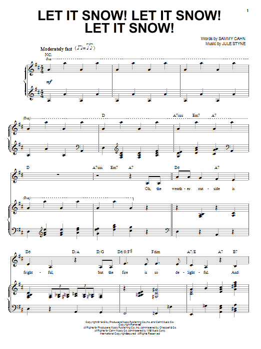 Martina McBride Let It Snow! Let It Snow! Let It Snow! sheet music, chords, lyrics - Printable PDF for Piano & Vocal