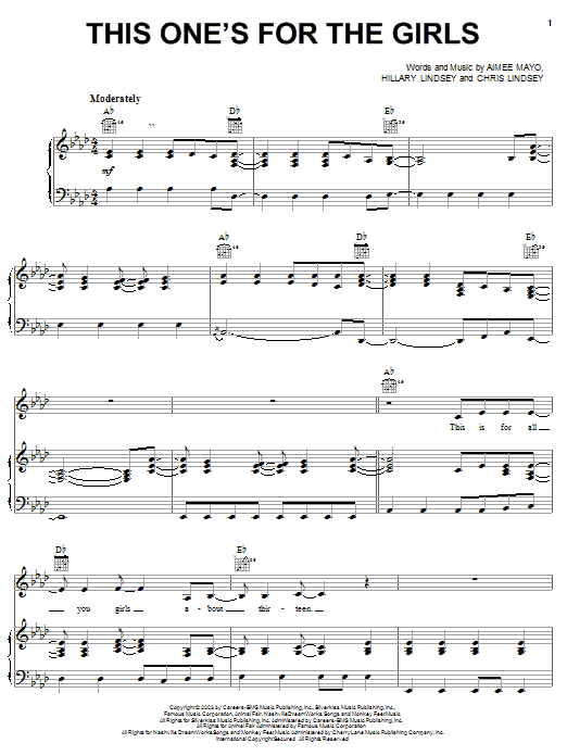 Learn to play Martina McBride This One's For The Girls sheet music for Piano, Vocal & Guitar (Right-Hand Melody) in minutes. Martina McBride This One's For The Girls sheet music notes and chords