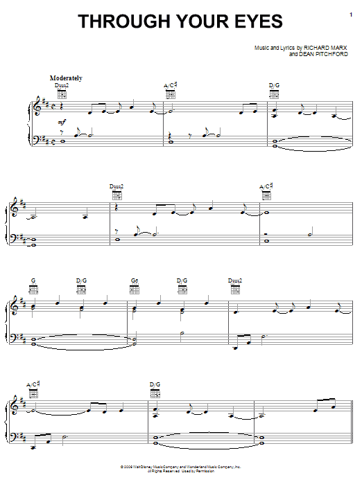 Learn to play Martina McBride Through Your Eyes (from Bambi II) sheet music for Piano, Vocal & Guitar (Right-Hand Melody) in minutes. Martina McBride Through Your Eyes (from Bambi II) sheet music preview music notes and score for Piano, Vocal & Guitar (Right-Hand Melody) including 8 page(s)
