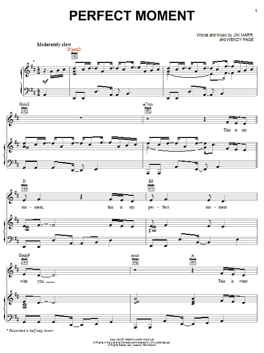 Learn to play Martine McCutcheon Perfect Moment sheet music for Piano & Vocal in minutes. Martine McCutcheon Perfect Moment sheet music notes and chords