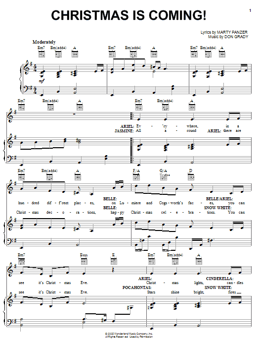 Marty Panzer Christmas Is Coming! sheet music preview music notes and score for Easy Piano including 5 page(s)