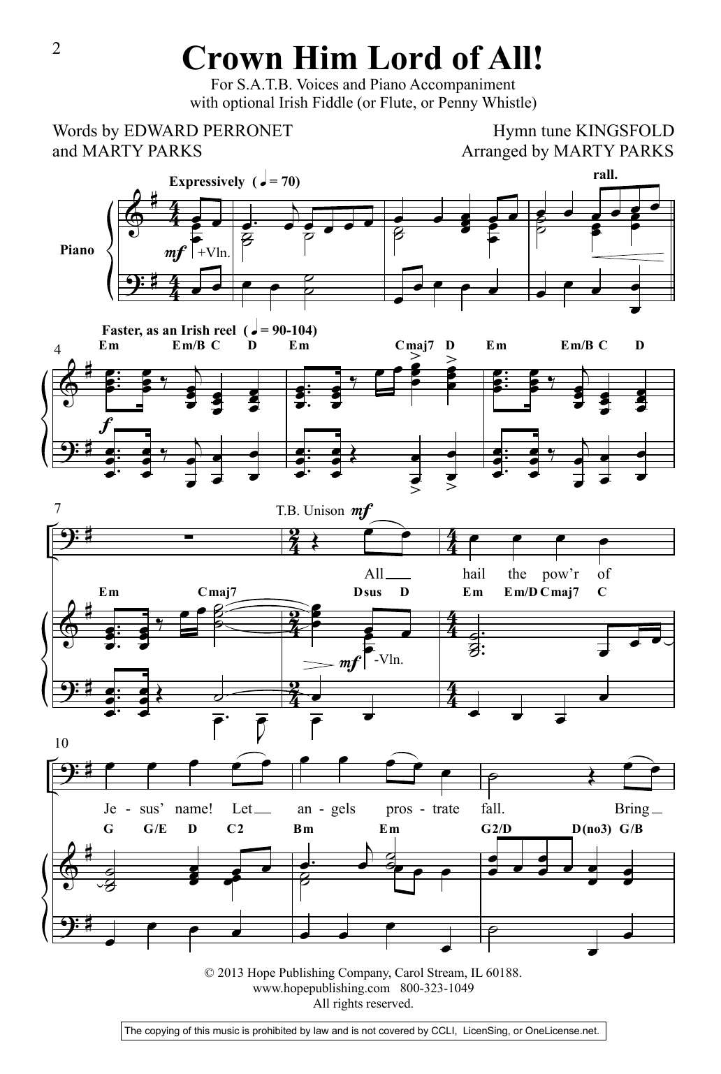 Learn to play Marty Parks Crown Him Lord Of All! sheet music for SATB Choir in minutes. Marty Parks Crown Him Lord Of All! sheet music preview music notes and score for SATB Choir including 11 page(s)