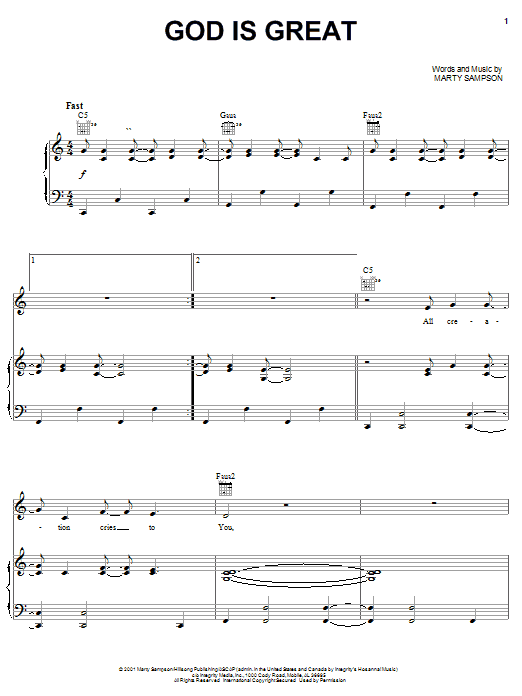 Learn to play Marty Sampson God Is Great sheet music for Easy Guitar Tab in minutes. Marty Sampson God Is Great sheet music notes and chords