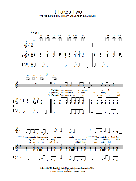 Marvin Gaye & Kim Weston It Takes Two sheet music preview music notes and score for Piano, Vocal & Guitar including 5 page(s)