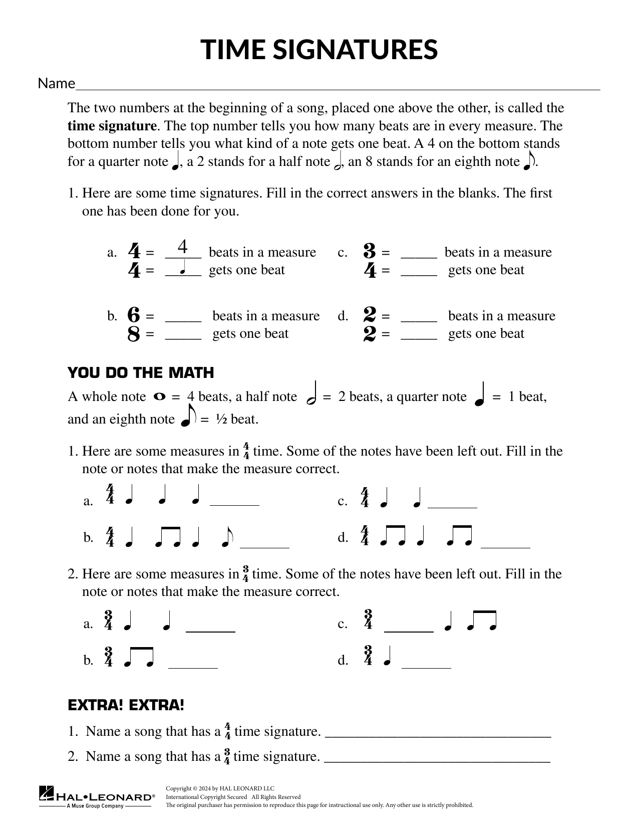 Mary Donnelly Time Signatures 4/4, 3/4, and 6/8 sheet music, chords, lyrics - Printable PDF for Theory Worksheet