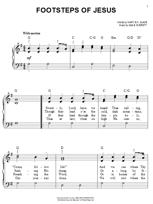 Learn to play Mary B.C. Slade Footsteps Of Jesus sheet music for Guitar Tab in minutes. Mary B.C. Slade Footsteps Of Jesus sheet music preview music notes and score for Guitar Tab including 2 page(s)