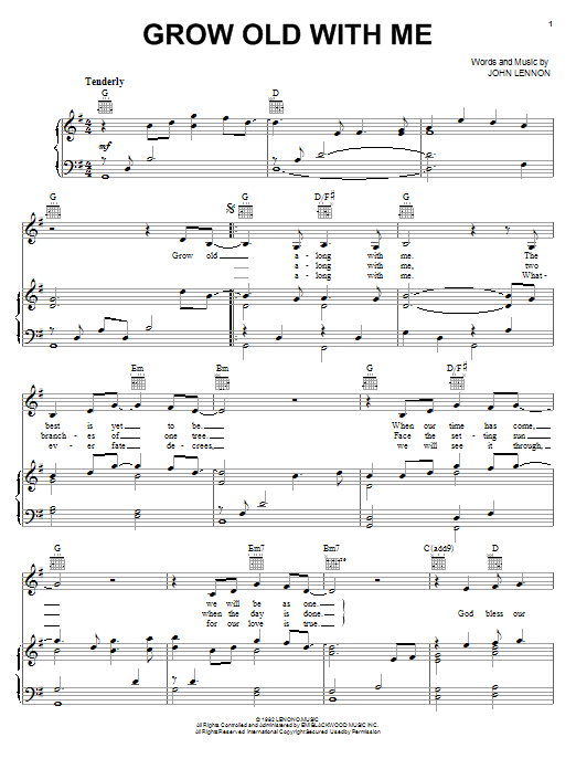 Learn to play Mary Chapin Carpenter Grow Old With Me sheet music for Piano, Vocal & Guitar (Right-Hand Melody) in minutes. Mary Chapin Carpenter Grow Old With Me sheet music notes and chords