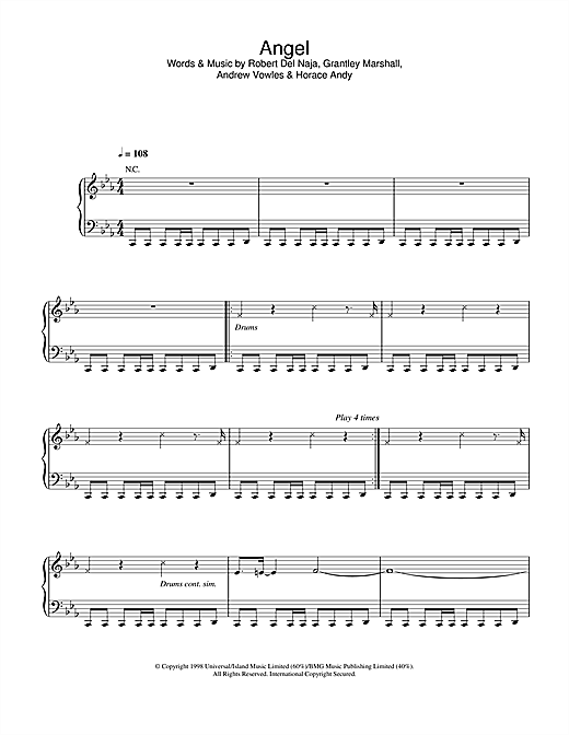 Learn to play Massive Attack Angel sheet music for Piano, Vocal & Guitar in minutes. Massive Attack Angel sheet music notes and chords