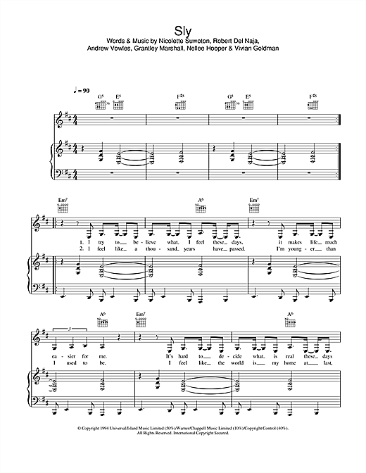 Learn to play Massive Attack Sly sheet music for Piano, Vocal & Guitar in minutes. Massive Attack Sly sheet music notes and chords
