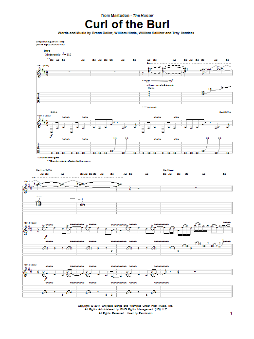 Learn to play Mastodon Curl Of The Burl sheet music for Guitar Tab in minutes. Mastodon Curl Of The Burl sheet music preview music notes and score for Guitar Tab including 7 page(s)