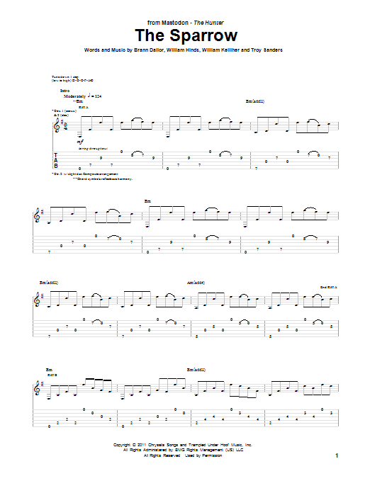 Learn to play Mastodon The Sparrow sheet music for Guitar Tab in minutes. Mastodon The Sparrow sheet music preview music notes and score for Guitar Tab including 12 page(s)