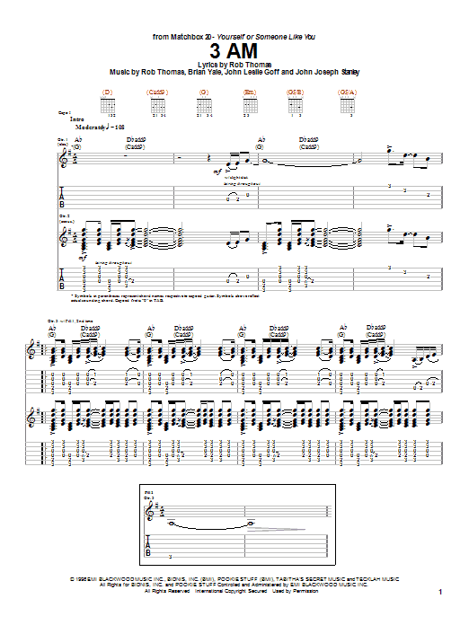 Learn to play Matchbox Twenty 3 AM sheet music for Lyrics & Piano Chords in minutes. Matchbox Twenty 3 AM sheet music preview music notes and score for Lyrics & Piano Chords including 3 page(s)