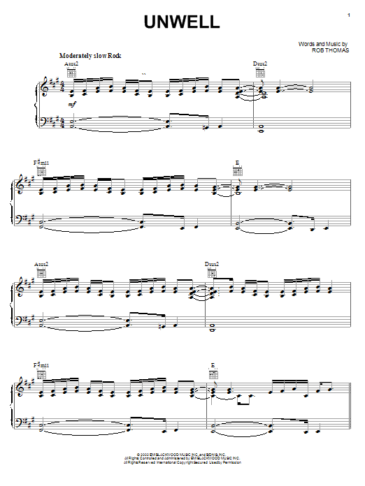 Learn to play Matchbox Twenty Unwell sheet music for Easy Guitar Tab in minutes. Matchbox Twenty Unwell sheet music preview music notes and score for Easy Guitar Tab including 3 page(s)