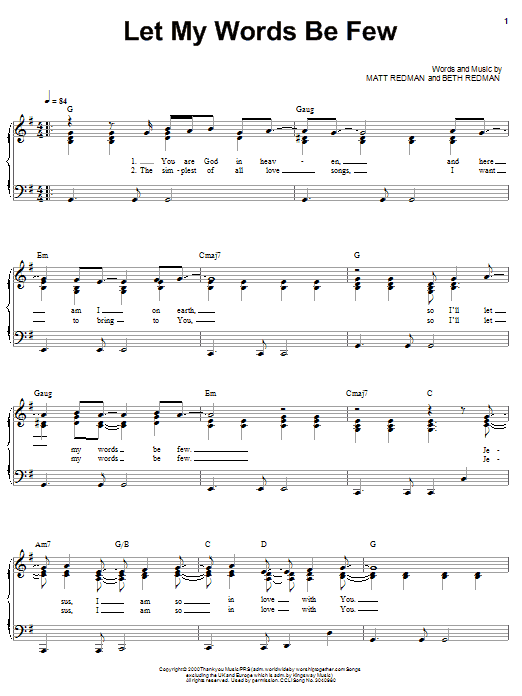 Learn to play Matt Redman Let My Words Be Few (I'll Stand In Awe Of You) sheet music for Lyrics & Chords in minutes. Matt Redman Let My Words Be Few (I'll Stand In Awe Of You) sheet music notes and chords