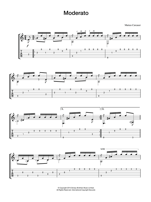 Learn to play Matteo Carcassi Moderato sheet music for Guitar in minutes. Matteo Carcassi Moderato sheet music preview music notes and score for Guitar including 2 page(s)