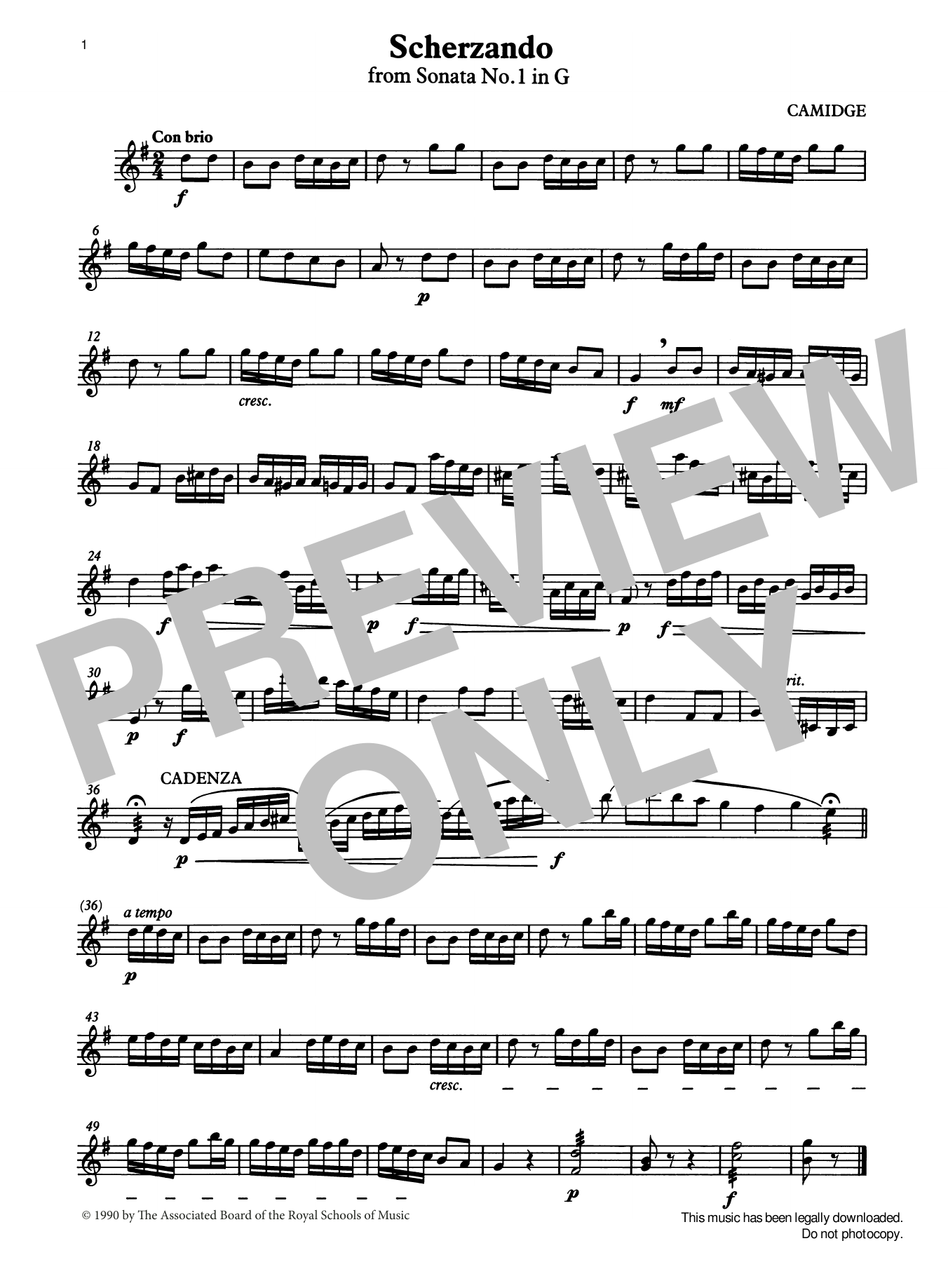 Matthew Camidge Scherzando from Graded Music for Tuned Percussion, Book II sheet music, chords, lyrics - Printable PDF for Percussion Solo