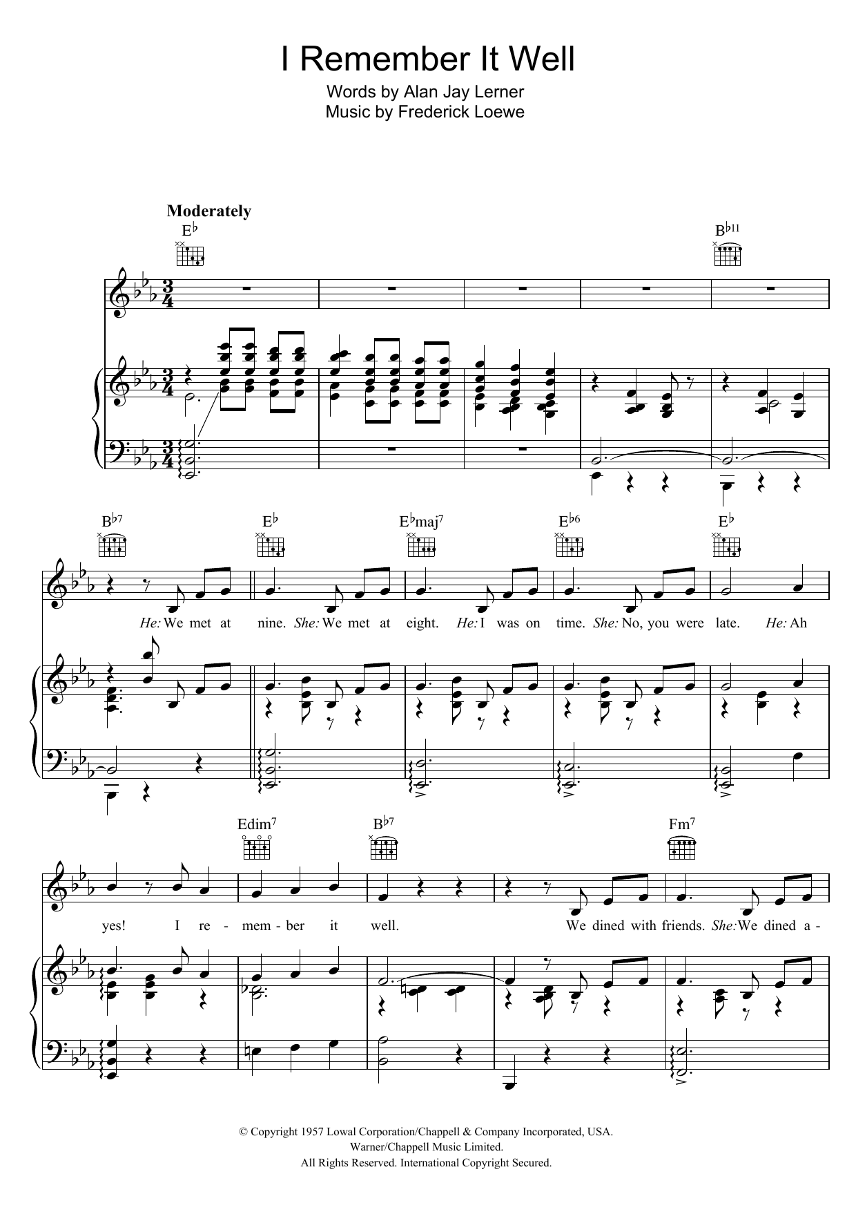 Learn to play Maurice Chevalier I Remember It Well sheet music for Piano, Vocal & Guitar (Right-Hand Melody) in minutes. Maurice Chevalier I Remember It Well sheet music preview music notes and score for Piano, Vocal & Guitar (Right-Hand Melody) including 5 page(s)