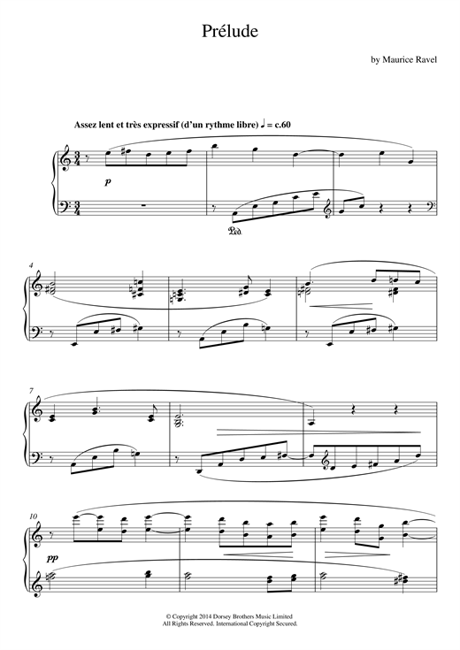 Learn to play Maurice Ravel Prélude sheet music for Piano in minutes. Maurice Ravel Prélude sheet music notes and chords