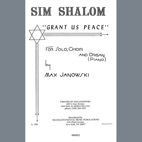 Max Janowski Sim Shalom (Grant Us Peace) profile picture