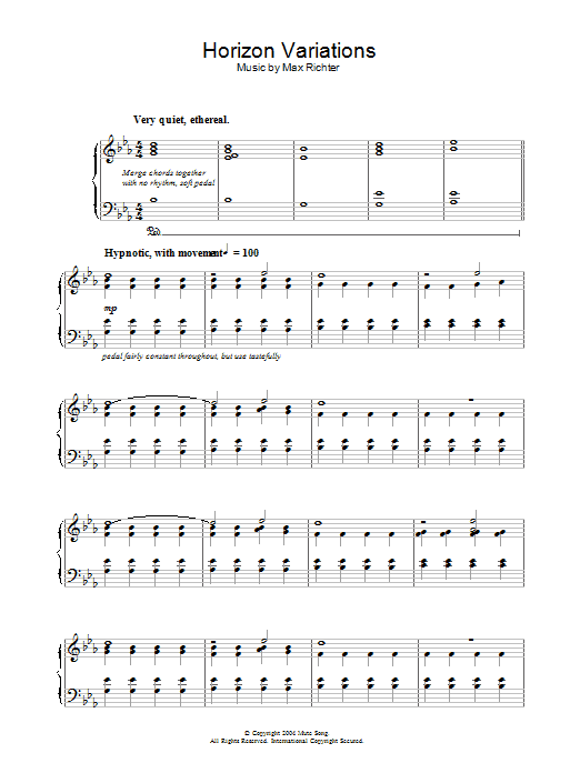 Learn to play Max Richter Horizon Variations sheet music for Piano in minutes. Max Richter Horizon Variations sheet music preview music notes and score for Piano including 2 page(s)