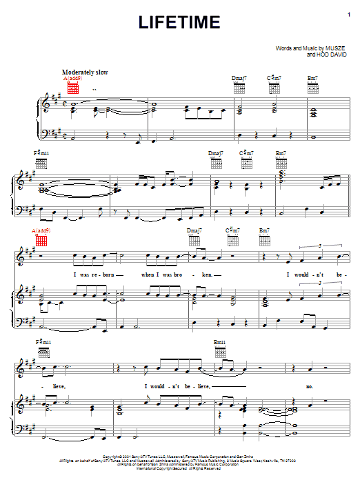 Learn to play Maxwell Lifetime sheet music for Piano, Vocal & Guitar (Right-Hand Melody) in minutes. Maxwell Lifetime sheet music notes and chords