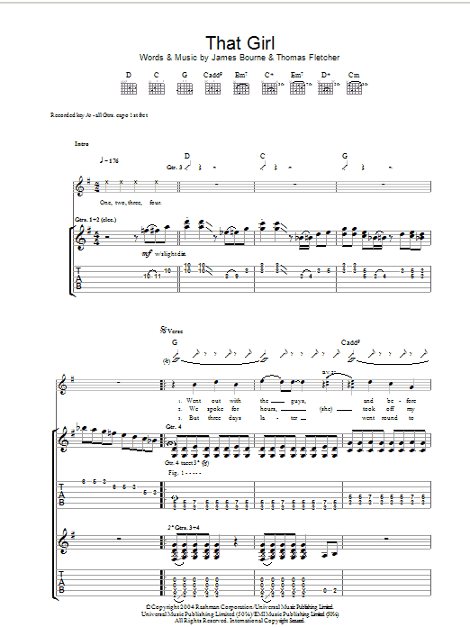Learn to play McFly That Girl sheet music for Guitar Tab in minutes. McFly That Girl sheet music preview music notes and score for Guitar Tab including 9 page(s)