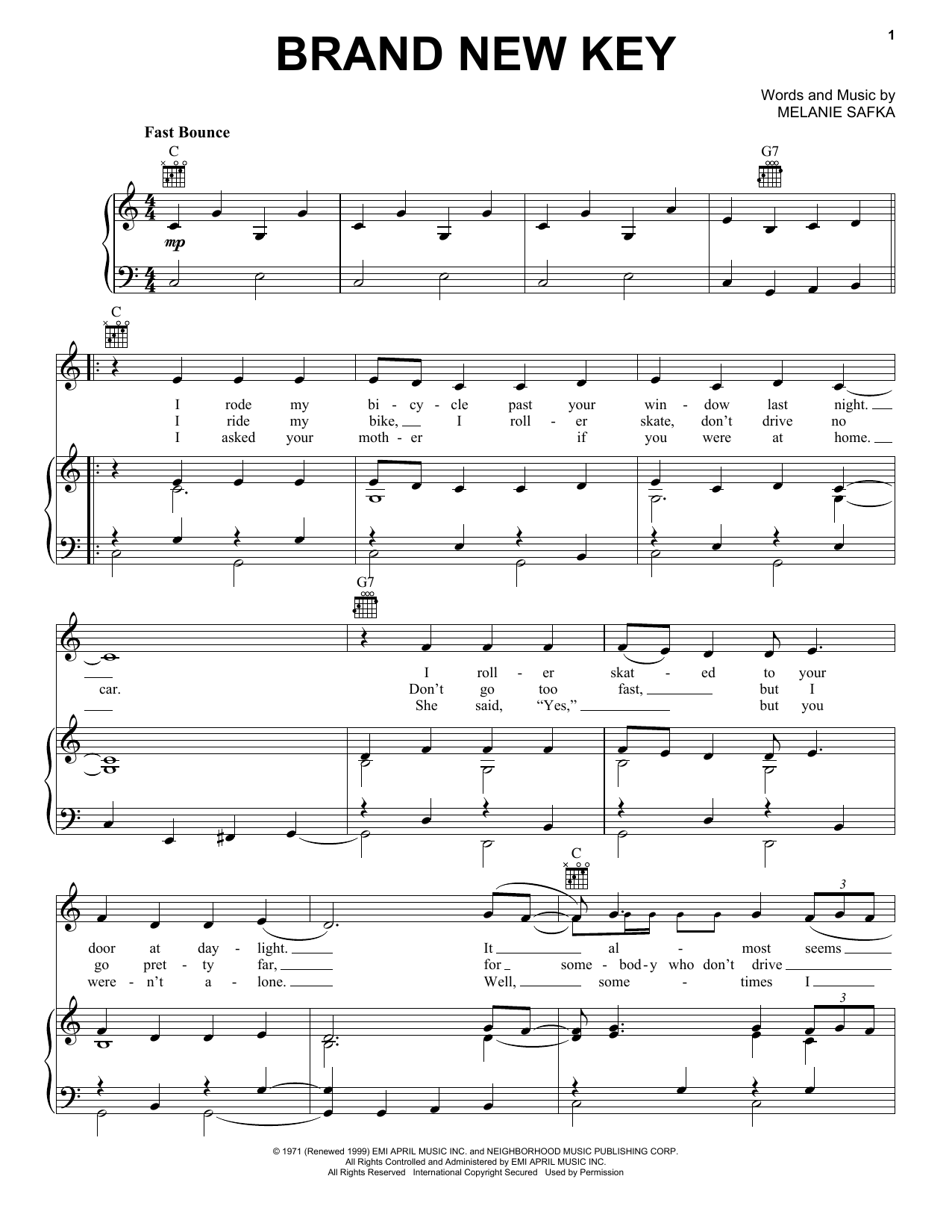 Learn to play Melanie Brand New Key sheet music for E-Z Play Today in minutes. Melanie Brand New Key sheet music preview music notes and score for E-Z Play Today including 3 page(s)