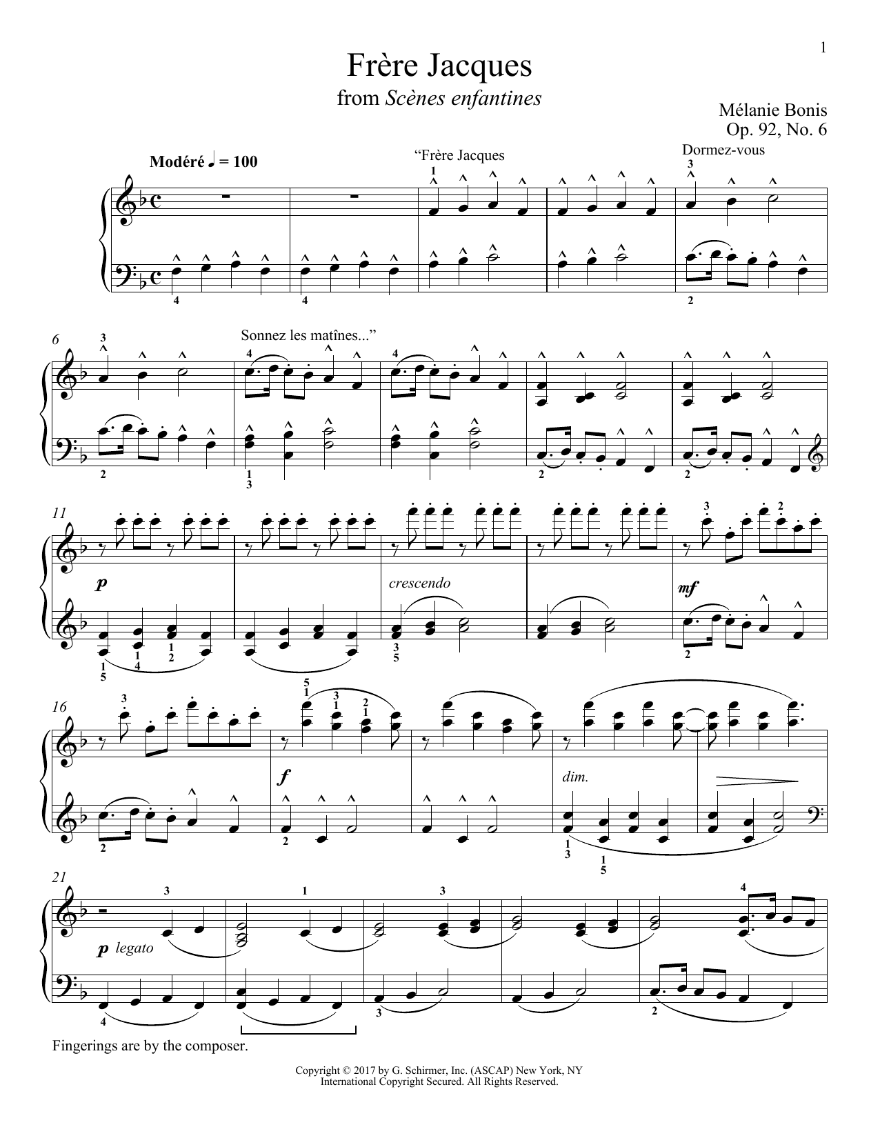 Learn to play Melanie Bonis Frere Jacques sheet music for Piano in minutes. Melanie Bonis Frere Jacques sheet music notes and chords