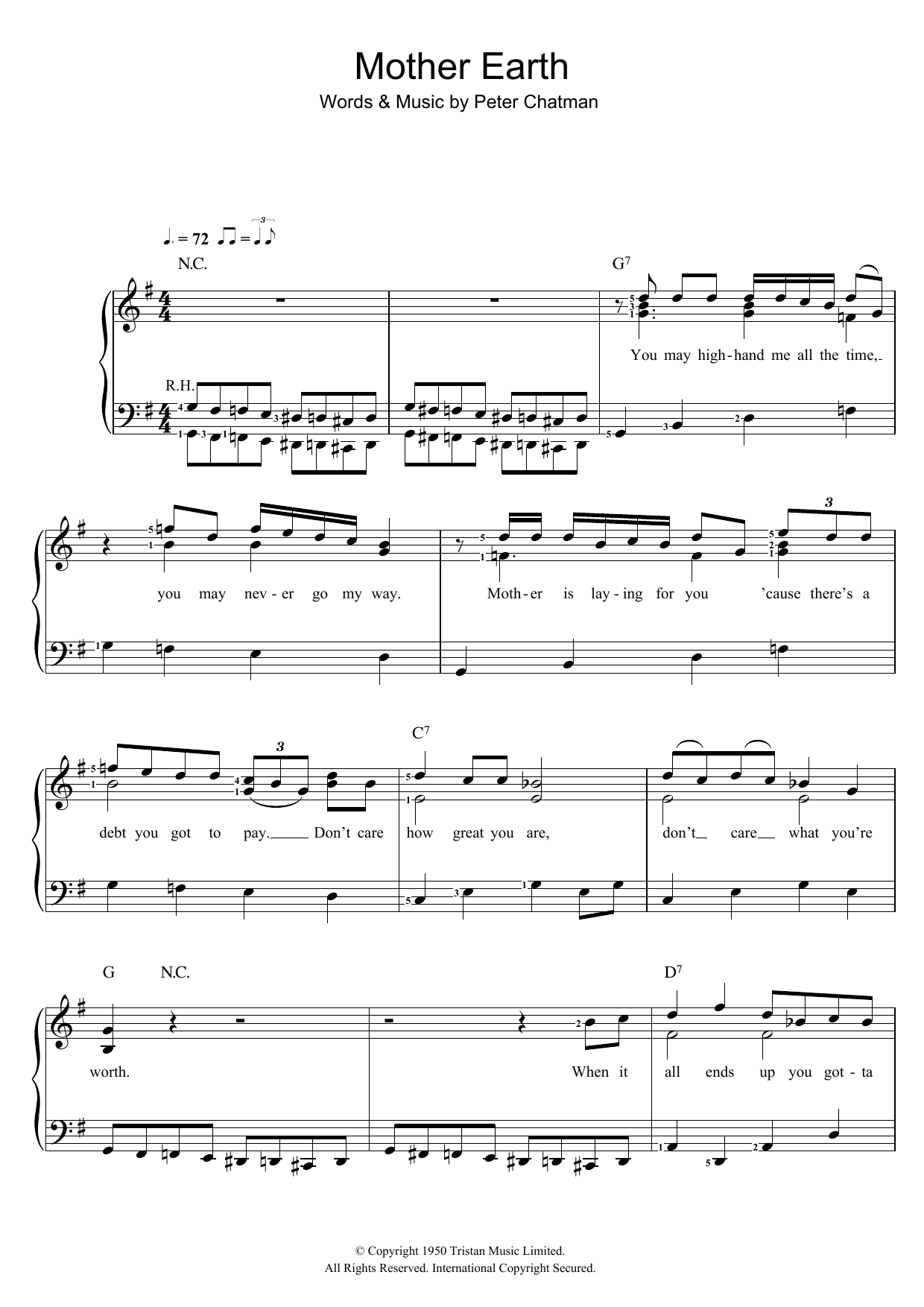 Learn to play Memphis Slim Mother Earth sheet music for Piano & Vocal in minutes. Memphis Slim Mother Earth sheet music preview music notes and score for Piano & Vocal including 2 page(s)