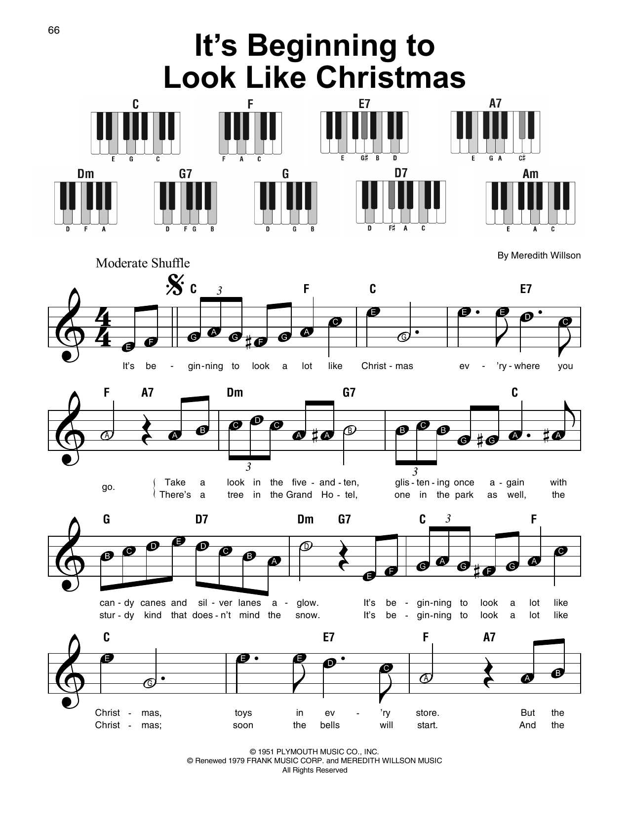Learn to play Meredith Willson It's Beginning To Look Like Christmas sheet music for E-Z Play Today in minutes. Meredith Willson It's Beginning To Look Like Christmas sheet music preview music notes and score for E-Z Play Today including 3 page(s)
